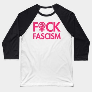 FCK Fascism - censored - hot pink - DBLE sided Baseball T-Shirt